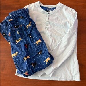 L.L. Bean Flannel Dog Print Pajama Set